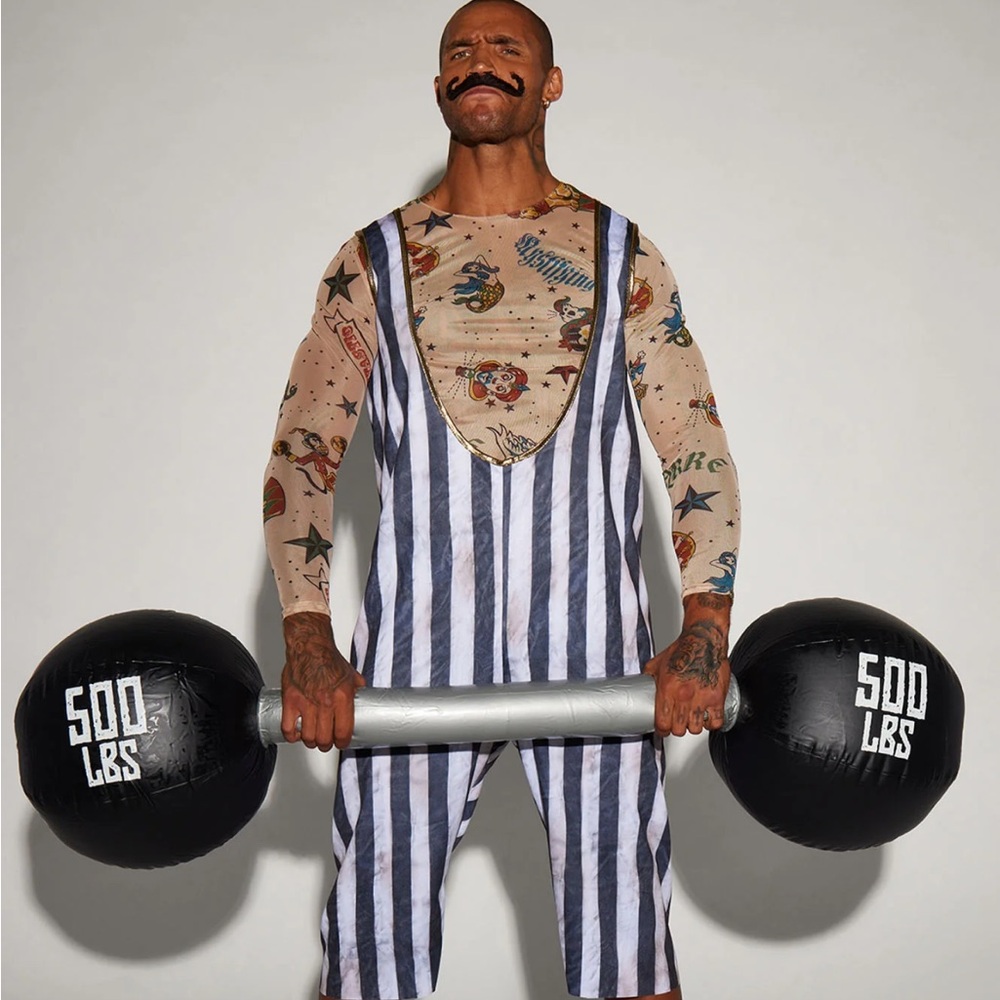 Strong Man Navy and White Men’s Romper